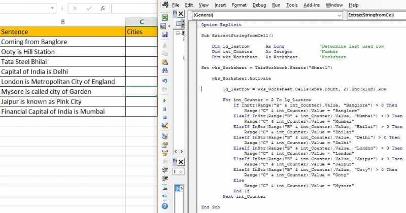 VBA - Extract Substring From String In Excel