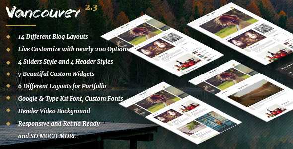Vancouver Multiple Layouts WordPress Blog Theme Free Download