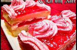 Vanilla Dacquoise, Raspberry Jelly and Bavarian Cream