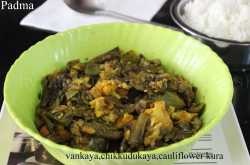 Vankaya, Chikkudukaya, Cauliflower Kura (curry)