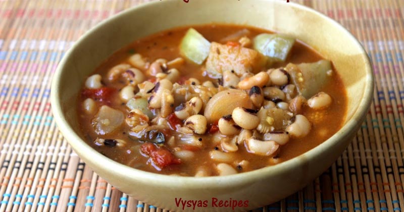 Vankaya Alasandalu Pulusu - Karamani Kathirikkai Kuzhambu