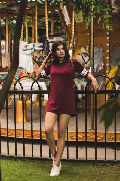 Varsity Stripe Tee Shirt Dress