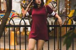 Varsity Stripe Tee Shirt Dress