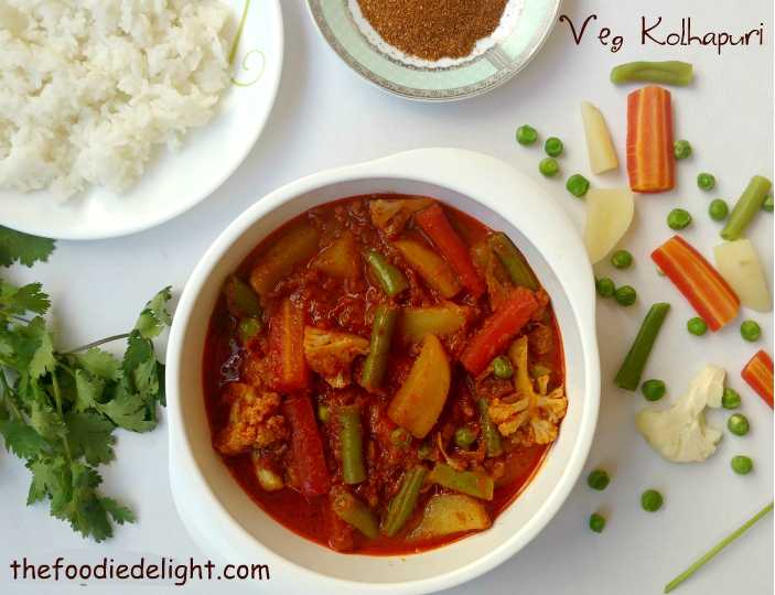 Veg Kolhapuri Recipe | How To Make Kolhapuri Style Mix Veg Sabzi