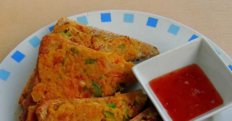 Vegan Besan & Oats Bread Toast/Vegetable & Gramflour Bread Toast