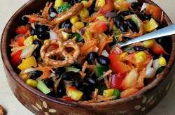 Vegan Black Beans & Mixed Vegetables Salad with Apple Cider Vinegar Dressing