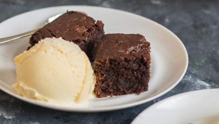 Vegan Brownie With Ice Cream - CookingWithSapana