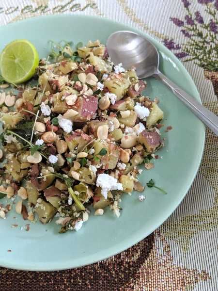 Vegan Sweet Potato Salad | Indian Style, With Peanuts And Coconut