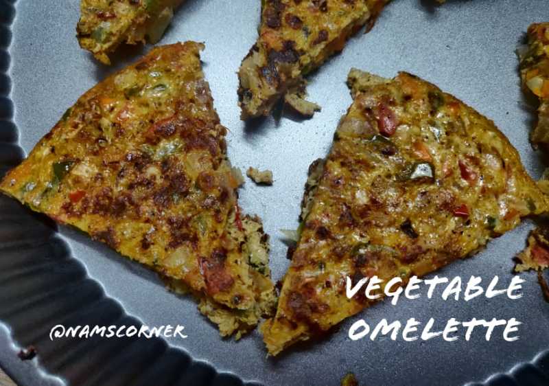 Vegetable Omelette Recipe | Egg With Veggies | Veg Omelette - Nams Corner