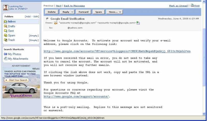 Verify Google Email  Step Five