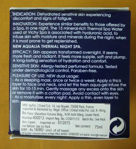 Vichy Aqualia Thermal Night Spa