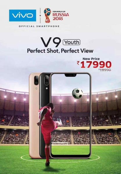 Vivo V9 Youth Gets Rs. 1,000 Price Cut, Now Available For Rs. 17,990