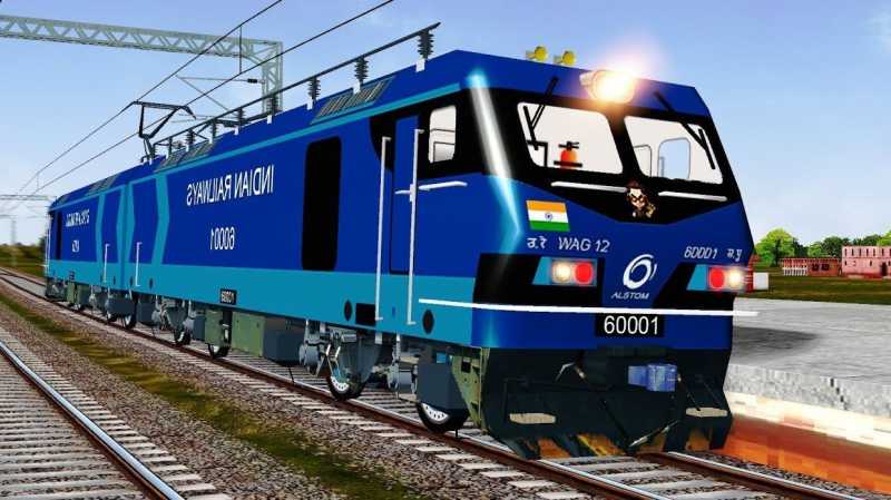 WAG 12 Electric Locomotive 12000 HP Trial Run In MSTS