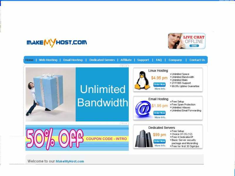WEB HOSTING AT MAKEMYHOST.COM AT 50% OFF