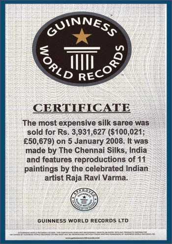 WORLD MOST EXPENSIVE INDIAN SILK SAREE