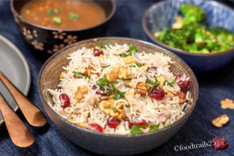 Walnut And Cranberry Pilaf/Pulao - Food-trails