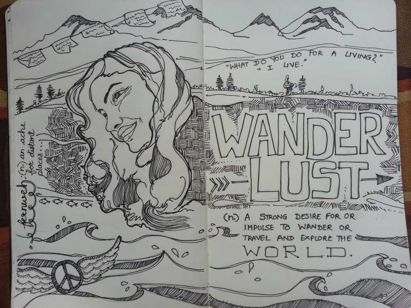 WanderLust- An Illustration Inspired By My Traveller Friend- Earthymind (https://earthymind.wordpress.com/)