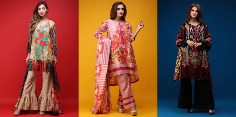Warda 3pc Stylish Printed And Embroidered Lawn Dresses 2018-19