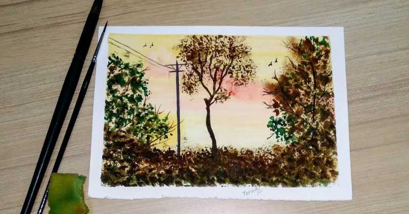 Watercolor Paintings: An Evening And A Forest