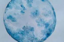Watercolor moon