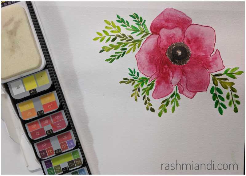 Watercolour- Pink Anemone | Rashmi & I