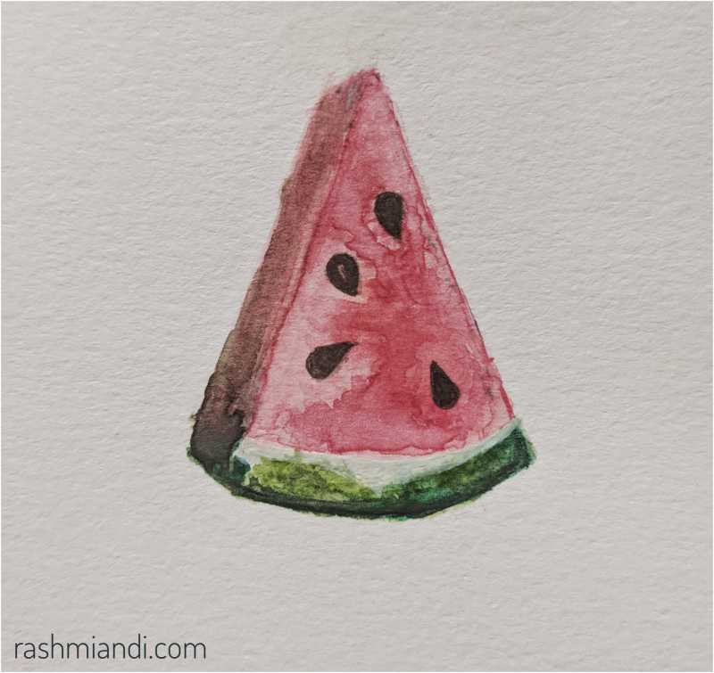 Watercolour-Sliced Watermelon | Rashmi & I