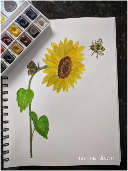 Watercolour - Sunflower | Rashmi & I