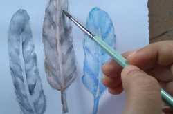 Watercolour feathers