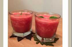 Watermelon lemon basil slush(tini)