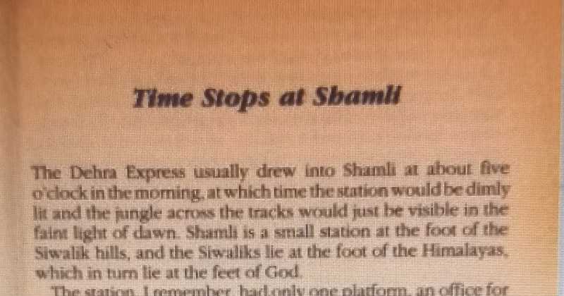 What Ruskin Bond Wrote About Shamli?