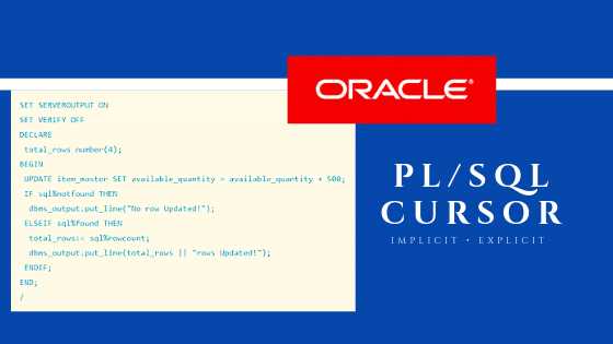 What Is Cursor In PL/SQL - Types Of Cursors With Example.