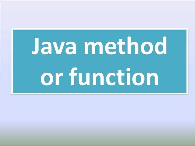 What Is A Method In Java? - Social Positives