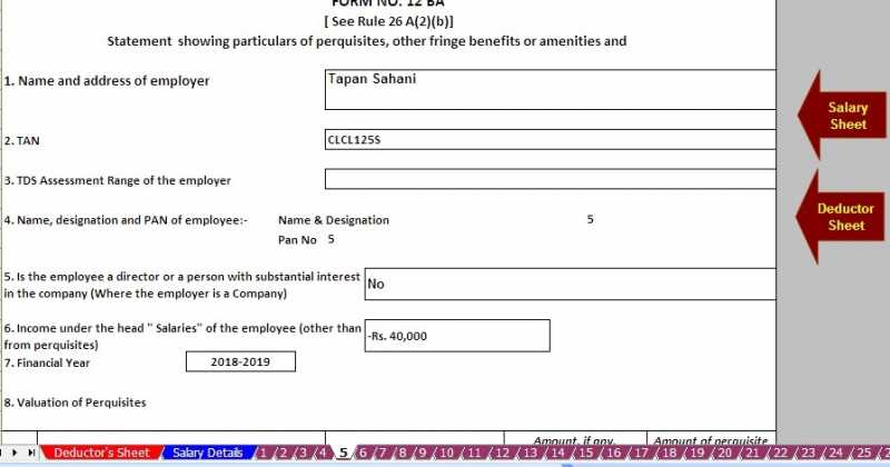 What Is The Income Tax Form 12BA With Automated Income Tax Form 16 Part B With 12 BA For F.Y. 2018-19