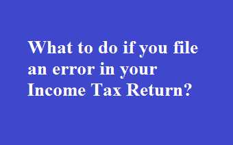 What To Do If You File An Error In Your Income Tax Return?