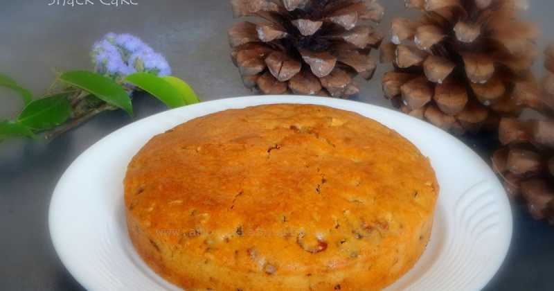 Whole Grain Eggless Fruit And Nut Snack Cake