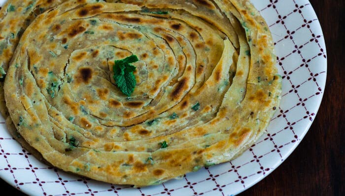 Whole Wheat Mint Lachha Paratha - CookingWithSapana
