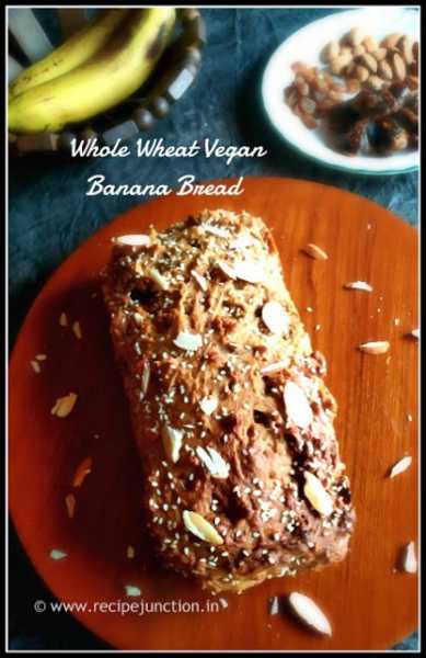 Whole Wheat Vegan Banana Bread With Dry Fruits N Nuts