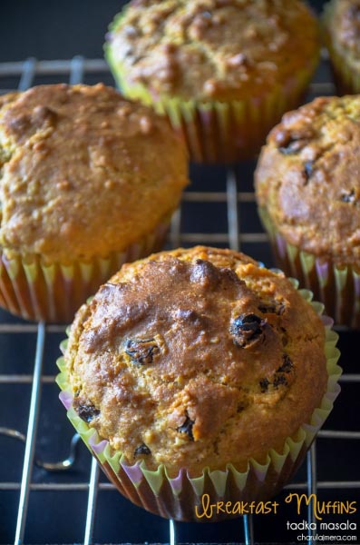 Whole Wheat And Oats Breakfast Muffins | Egg-less Baking
