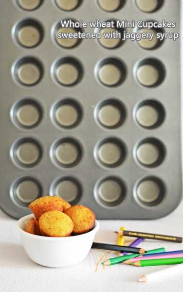 Wholewheat Mini Cupcakes Sweetened With Jaggery Syrup