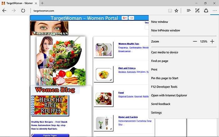 Windows 10 Edge Browser - TargetWoman Women Blog