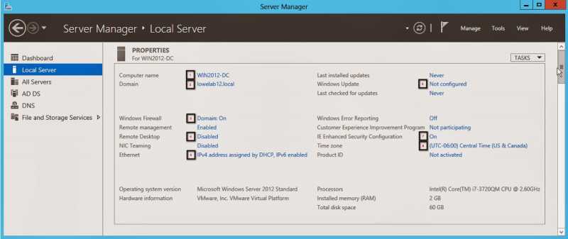 Windows Server 2012 | Configuration