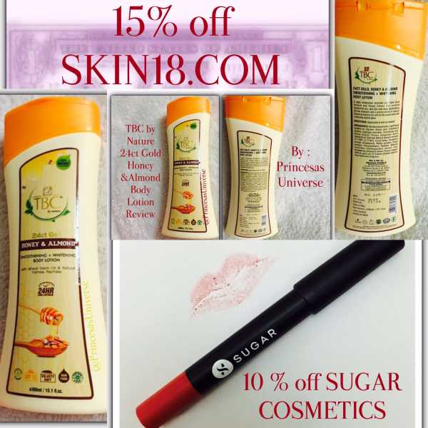Winter Is Coming - TBC By Nature 24 Ct Gold Honey And Almond Body Lotion Review + Skin18 50% Off Sale  + Sugar Cosmetics 10% Off Coupon + Giveaway 