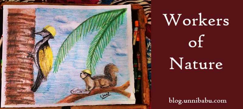 Workers Of Nature | Surreal Oil Pastel Painting