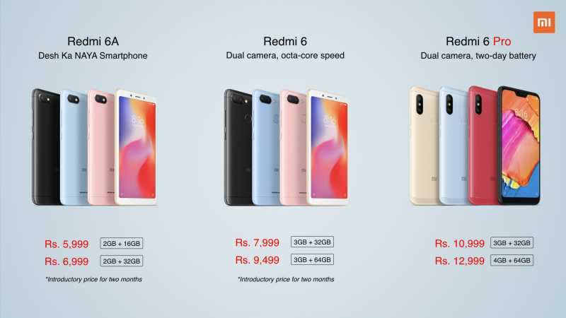Xiaomi Launches Redmi 6, Redmi 6A, And Redmi 6 Pro In India - The | TechVerts