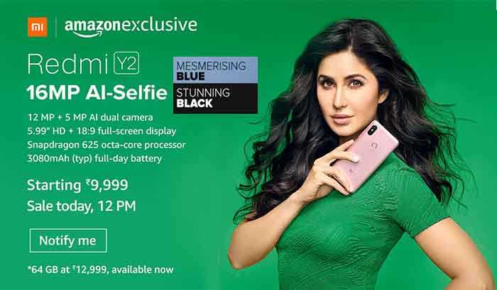 Xiaomi Redmi Y2 Mesmerising Blue, Stunning Black Color Variants