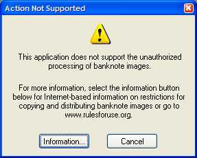 YOU CANNOT PRINT CURRENCY USING PHOTOSHOP