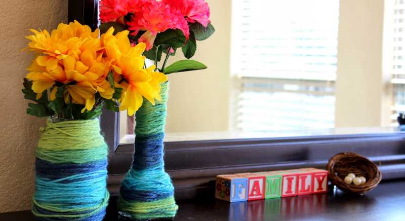 Yarn Wrapped To Empty Bottles 