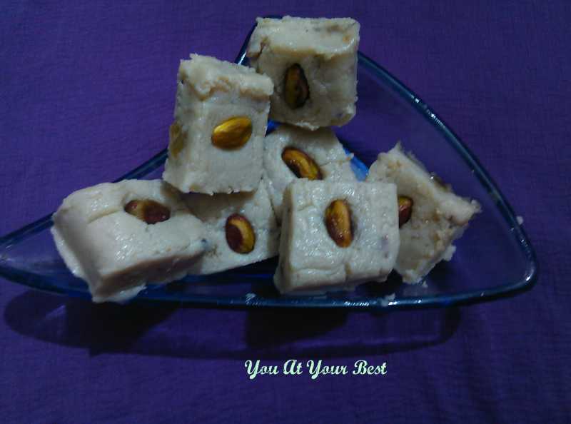 You At Your Best :) :) : KAJU PANEER BARFI||CASHEW NUTS-CURD CHEESE FUDGE||