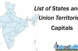 list of States and Union Territory Capitals in India - JobsandExams