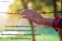 love is not about how you can get-Prove-True-Best
